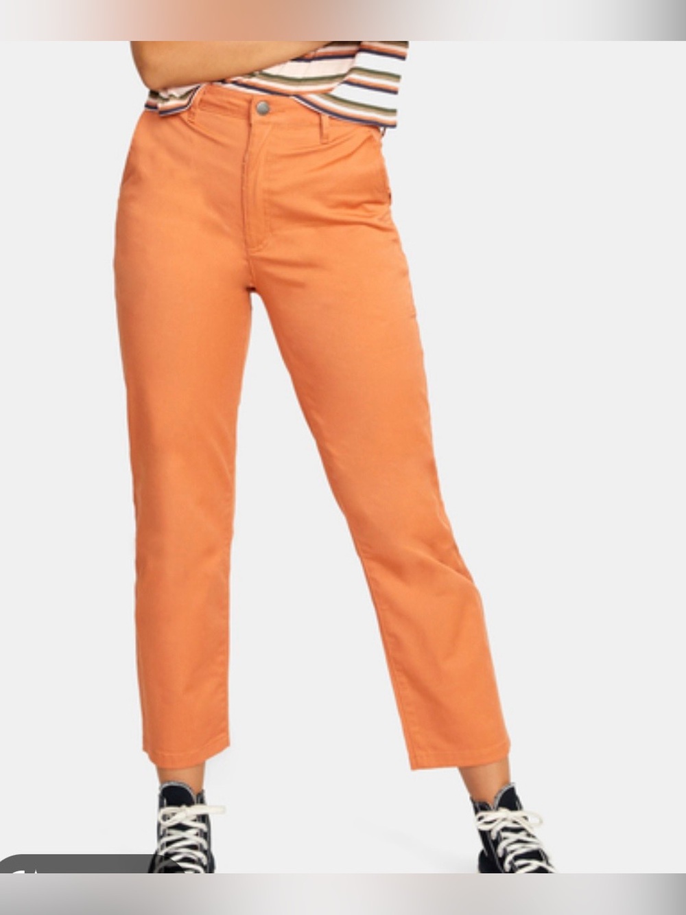RCVA Women’s Weekend Stretch Chino Pants Coral Peach Color Straight leg Size 27